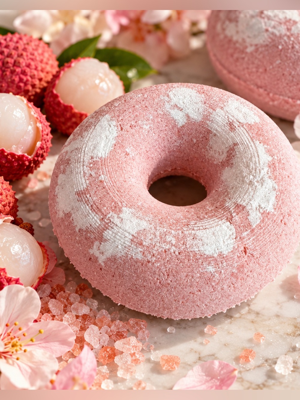 ENCHANTED LYCHEE Donut bath bomb